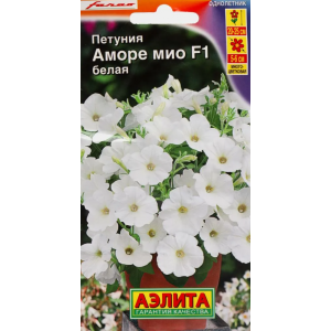 Петуния Аморе Мио белая F1 (амп) (5 шт.)	Ц				