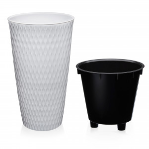 Кашпо Kerama Ø 25,5см / 15,5л, белый Elfplast