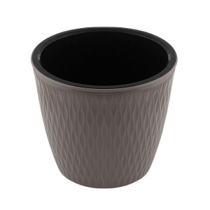 Кашпо Kerama Ø 25,8/h=23см./V=8,5л серо-коричневый Elfplast