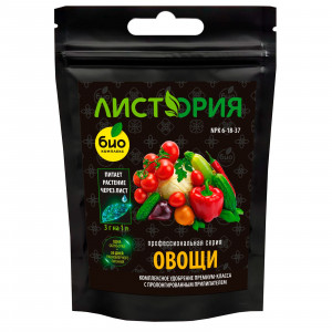 ВП Листория, Овощи, проф.мин.удобр. NPK:6-18-37 (30г)БИО-комплекс
